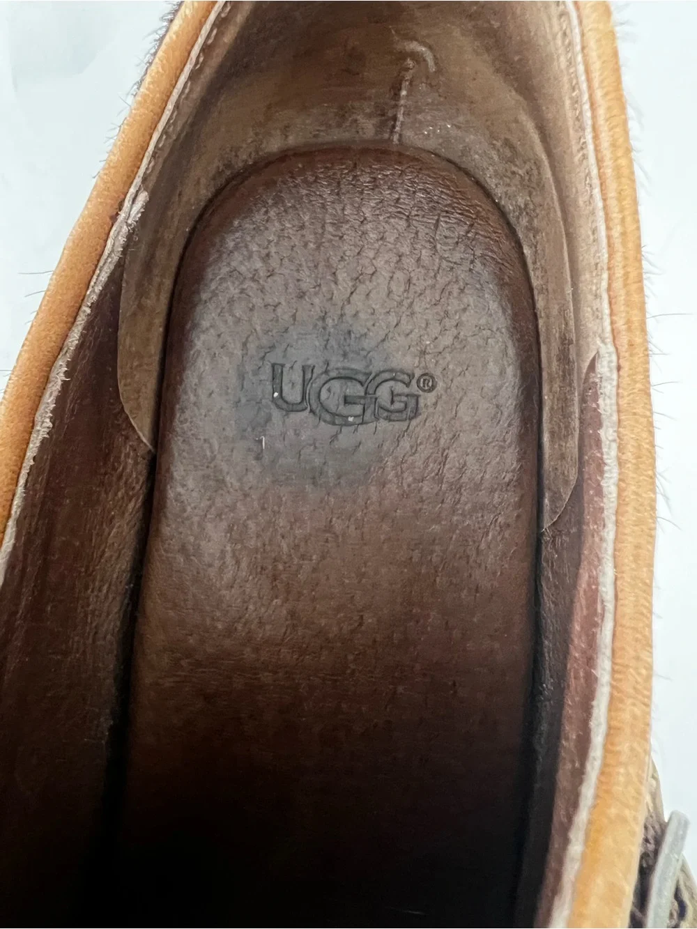 UGG Dark Brown and Tan Buckle Platform Heels